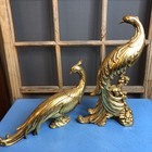 Vtg Mcm Syroco Gold Gilded Peacock Pair Hollywood Regency 1960s Retro  read 