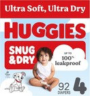 Huggies Snug   Dry Diapers Size 4  92 Count