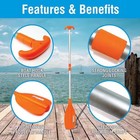 Telescoping Paddle - Orange Aluminum Adjustable Boating Oar  Lightweight 72 In