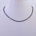 Aaa Natural Black Spinel 925 Sterling Silver Faceted Beads Necklace 17-19  P-815