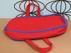 Tonka 1986 Pound Puppies Dog Plush Red   Blue Carrier Tote Bag Purse Retro 80s