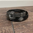 Navajo Belt Leather Kenneth Bill Sterling Vtg 4 Piece Ranger Set Concho Black