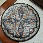 Vintage 1940s Turkish Copper Etched Artisan Hand Made Tray Middle Eastern