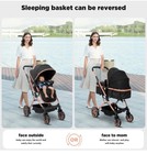 2-in-1 Luxury Bassinet Stroller-folding Pushchair Baby toddler Carriage-blk pink