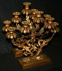 Pr Candelabra  Girandole Set  Hooper  Boston  C1858  Heavy Brass  16 t  Rococo