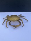 7  Mid Century Solid Brass Crab Ashtray With Insert Hideaway Trinket Box