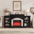 Farmhouse Electric Fireplace Tv Stand For 65-68  Tvs -36  Fireplace Insert Heat 