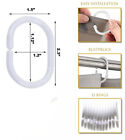 Set Of 12 24 Bathroom Shower Curtain Rings Hooks Round Snap Quality Plastic