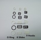 10pcs Metal Coated Bra Strap Adjustment Lingerie Slides 8 Rings O Hooks 9 Figure