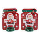 Solar Powered Dancing Christmas Figures  2 Pack  Santa Claus  Animated Solar