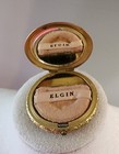 American Elgin Rouge powder Compact  Guilloce Enamel  Hand Painted Floral