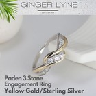 3 Stone Engagement Ring  For Women Sterling Silver Promise Ring For Her Ginge   