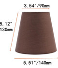 Coffee Brown Fabric Clip-on Empire Tapered Lamp Shade 3 5  X 5 5  X 5  High