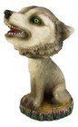 Cries Of The Night Howling Gray Wolf With Green Eyes Bobblehead Figurine 3 75  H