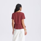 Women s Short Sleeve Button-down Blouse - A