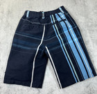 Hurley Boys Size 14 Navy Blue Striped Chino Shorts Cotton Blend