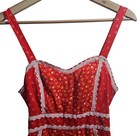 Vintage 90s Kings Row Red Prairie Dress Xs Lace Trim Ruffle Hem Cottage Core