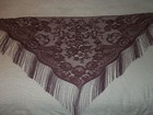 Lace Shawl Cocoa Victorian Design 