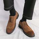Men s Retro Brogues Wing Tip Suede Lace Up Oxfords Dress Causal Shoes Round Toe