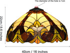 Baroque Stained Glass Lamp Shade Replacement Only  16-inch Tiffany Style Handmad