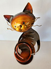 Kitty Cat Metal Wine Bottle Holder Cute Yellow Striped Cat