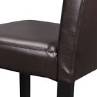 6 Set Brown Kitchen Formal Elegant Dining Parson Room Chairs Leather Design