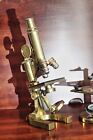 Antique  Leitz Zentmayer Brass Microscopes - Philly Fans U Penn Hygiene  1 1891 