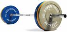 7ft Olympic Barbell With Bumper Plate Weight Steel Hub Color Coded 160 Lbs Set