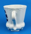 1996  hawaiian Quilts  Porcelain Mug White W blue Pineapples Barbara Suzui  Euc