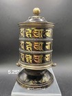Vtg Brass Tibetan Buddhist Handcrafted Spinning Prayer Wheel Table Stand Nepal 
