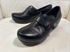 Women s Dansko Tamara Black Leather Buckle Clogs Slip On Shoes  Size 40