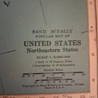 Authentic  northeastern States  Vintage 1937 Rand Mcnally World Atlas Map 