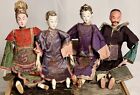 Antique Vintage Chinese Opera Dolls Very Old Collection Of 4 Signed