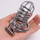 Metal Stainless Steel Chastity Cage Device For Male Lockable Restraint Rings Men