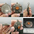 Vintage Tibetan Prayer Gau Pendant Carnelian Coral Turquoise Amulet Pendant