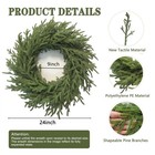 24 Inch Pine Wreath - Christmas Wreaths For Front Door - Real Touch Style-1 