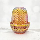 Rosso Amber Carnival Glass Glimmer Courting Diamond Point Fairy Lamp 4 