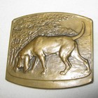 Antique 1912 Brussels Bronze G  Devreese Bloodhound Dog Art Sculpture Medal Coin
