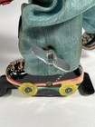 Clown On Roller Skate Mechanical Wind Up Tps Japan Tin Litho Vintage Works Great