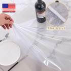 Clear Round Tablecloth  Waterproof Vinyl Fitted Table Cover With Elastic  Reusab