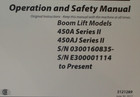 Jlg 450a 450aj Series Ii Boom Lift Owners Operation   Safety Manual Book