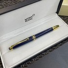 New Montblanc Meisterstuck 163 Rollerball Pen Blue gold W  Gift Box