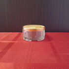 Vintage Art Deco Powder Jar Vanity Trinket Box Floral Patterned Lid Ribbed Glass