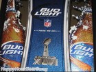 Bud Light Nfl Super Bowl Xlvi Mirror Beer Sign Pub Bar Giants Patroits Football