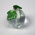 Vintage Crystal Clear Glass Apple Chandelier Fruit Drops Ornament