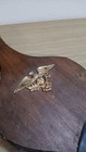 Vintage Bellows Eagle Design Wood Brass Leather Fireplace