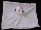 Baby Essentials Pink Teddy Bear Security Blanket Lovey Brown Nose Ears Plush
