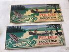 2-pflueger Famous Baits Metal Sign  20    X 8     Nice Condition 