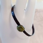 Art Deco Antique Sterling Silver Green Agate Inscribed Girls Bracelet Size 5-5 5