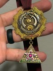 Vtg Masonic Ararat Shriners Crown Of Honor Medal Ribbon Jewel 70 Year Award 1991